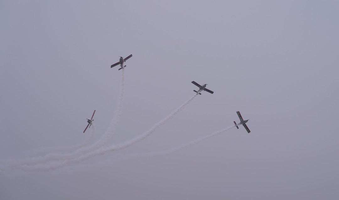 k豆钱包四机飞行编队惊艳尧城（太原）国际通用航空飞行大会