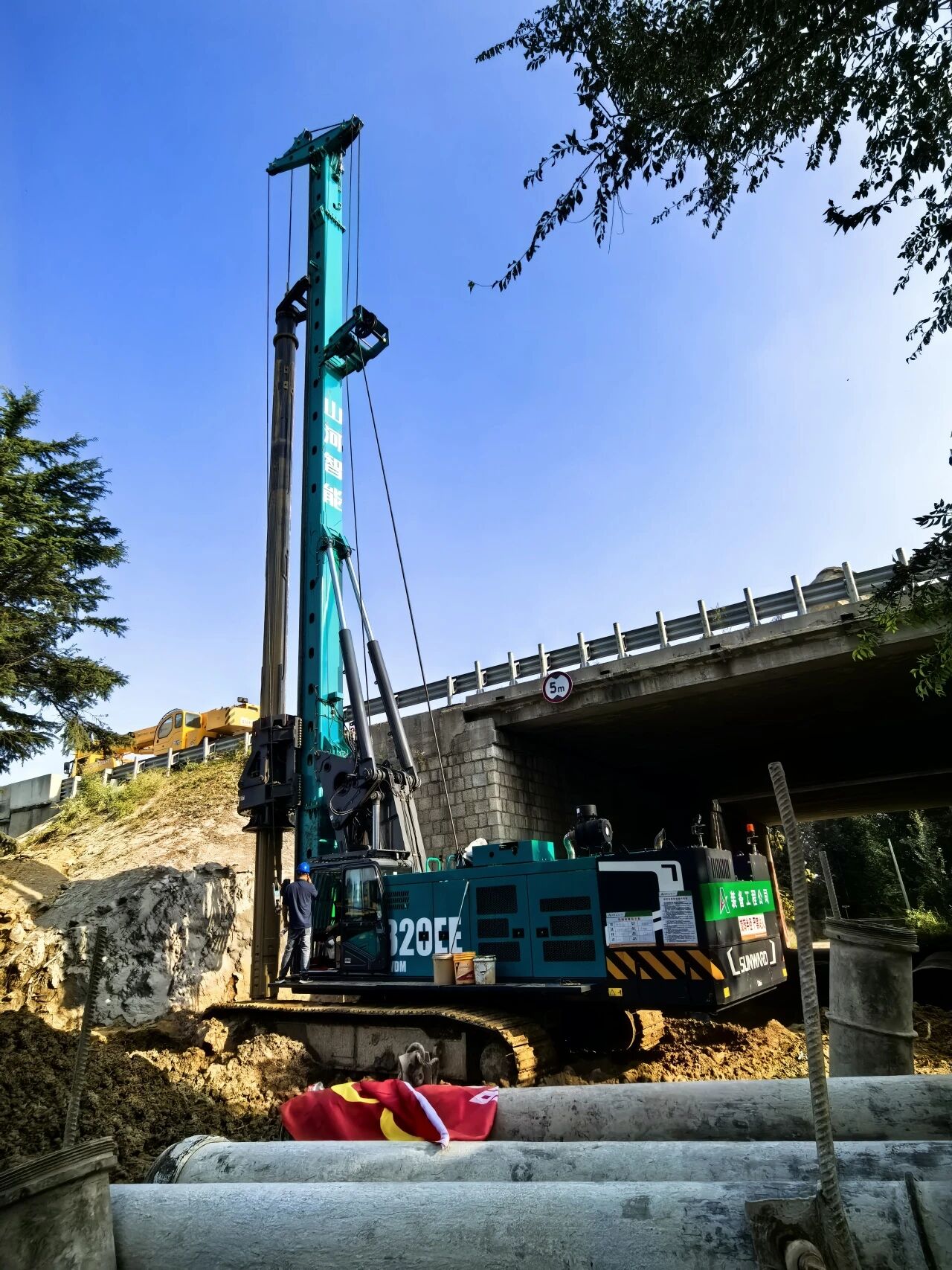 k豆钱包智能增程式电动旋挖钻机助力山东高快建设，绿色施工功效显著